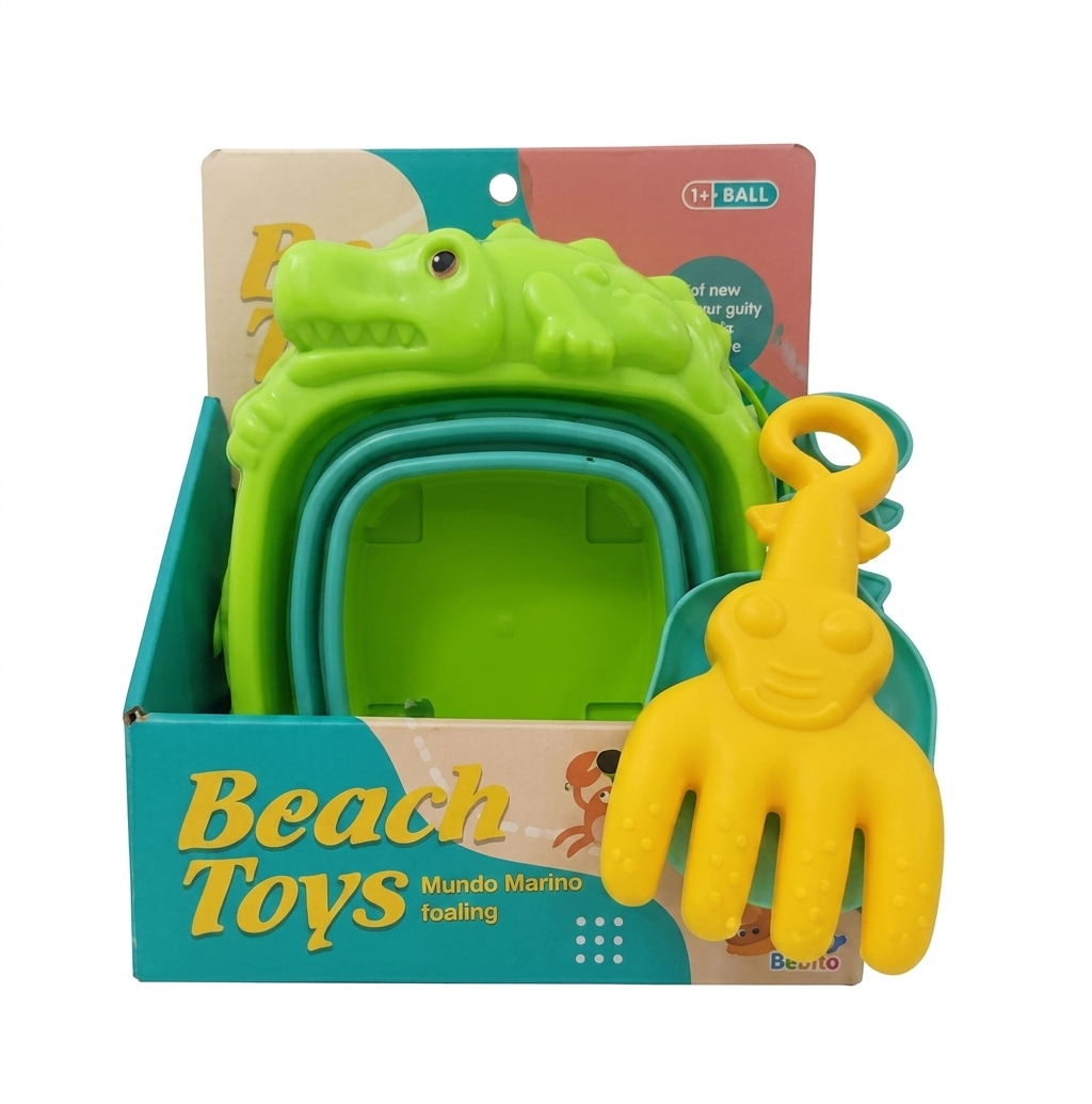 Set de Juguetes de Playa y Alberca Cocodrilo con Moldes y Accesorios