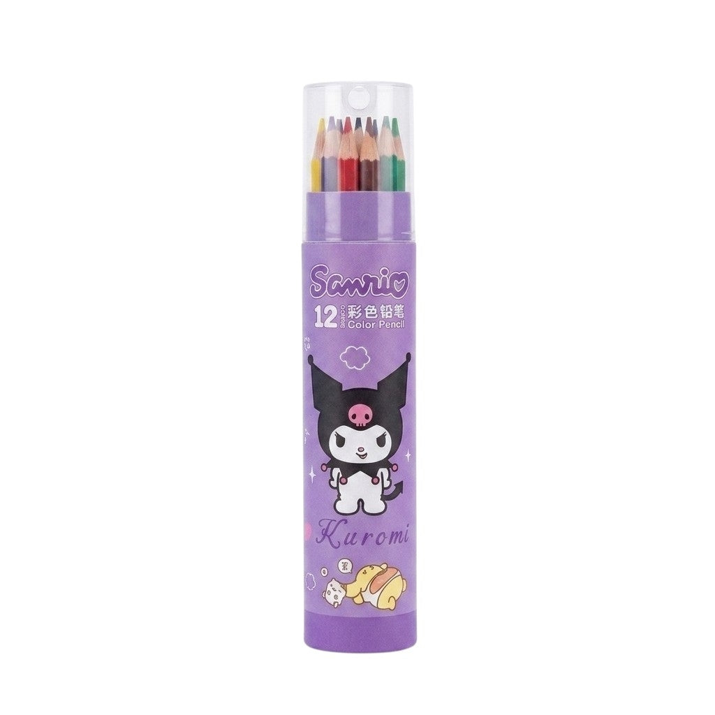 Set de 12 Lápices de Colores Sanrio en Tubo Cilíndrico