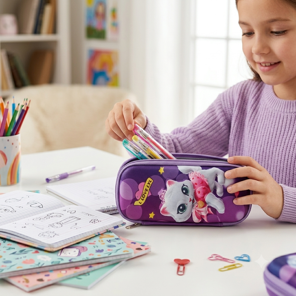 Estuches Lapiceras Escolares 3D con Cierre para Niños y Niñas - Diseños Divertidos