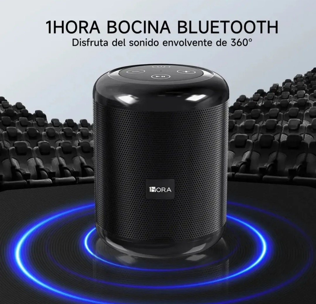 Bocina Inalámbrica Portátil 1HORA – Diseño Compacto con Correa
