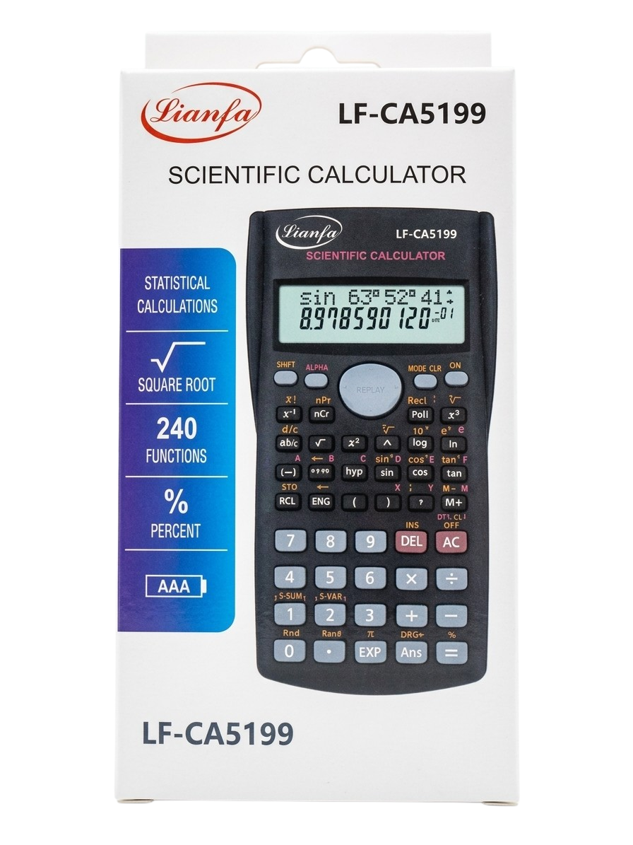 Calculadora Científica Lianfa LF-CA5199 de 240 Funciones – Pantalla de 2 Líneas a Pila AAA