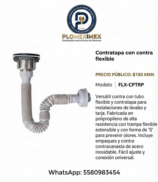 Kit de Desagüe Flexible para Fregadero Solvex SF-70029