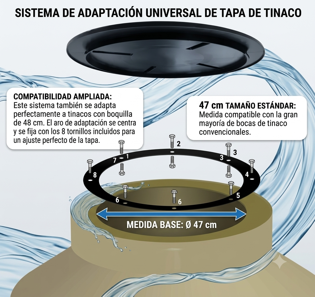 Tapa para Tinaco Universal Estándar (47 cm) – ¡Nueva!