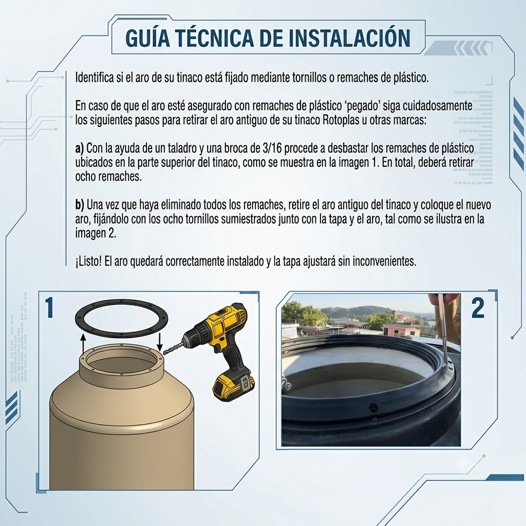 Tapa para Tinaco Universal Estándar (47 cm) – ¡Nueva!