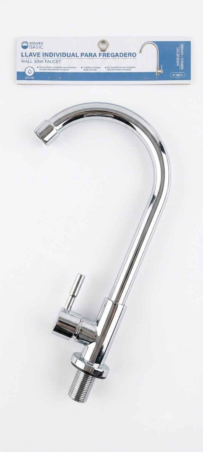 Llave Mezcladora Individual Para Fregadero - Nueva y Cromada