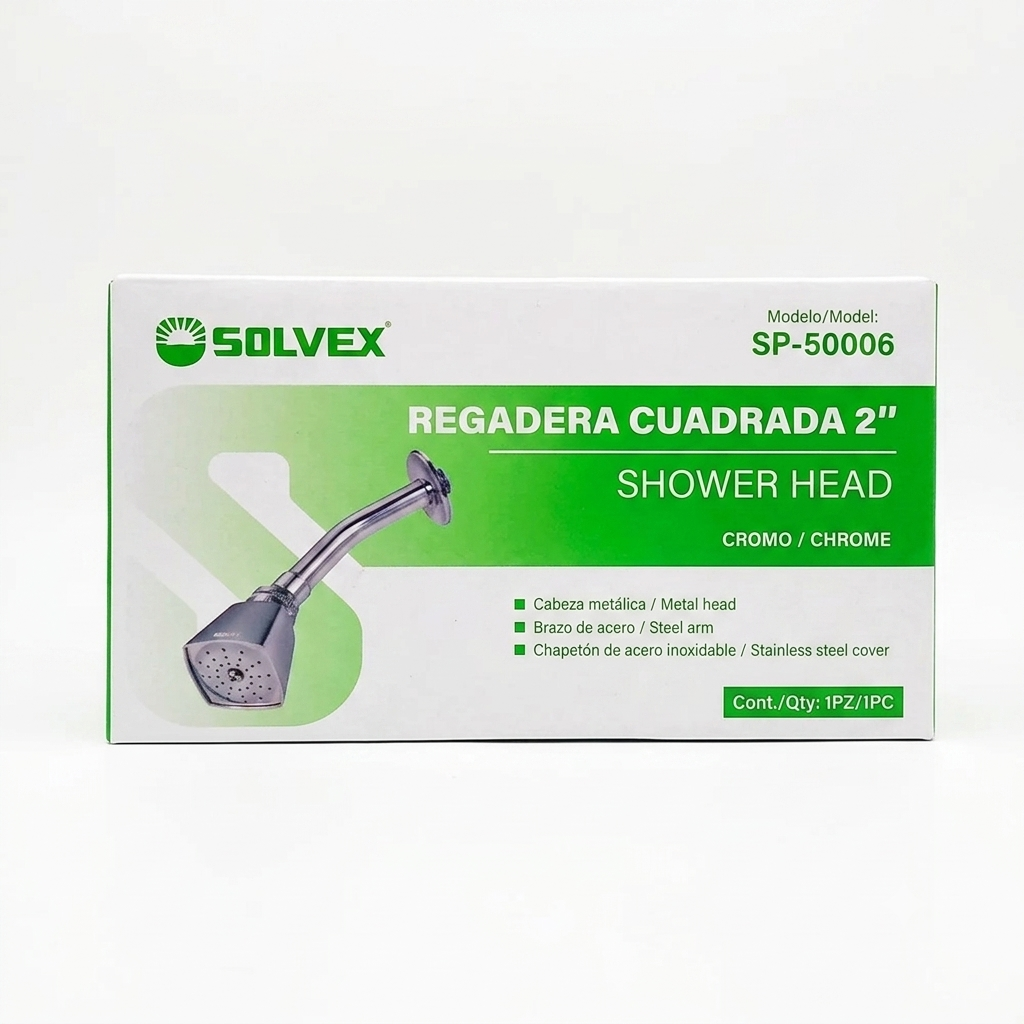 Regadera Cuadrada SOLVEX SP-50006 Nueva (Pocas Piezas)