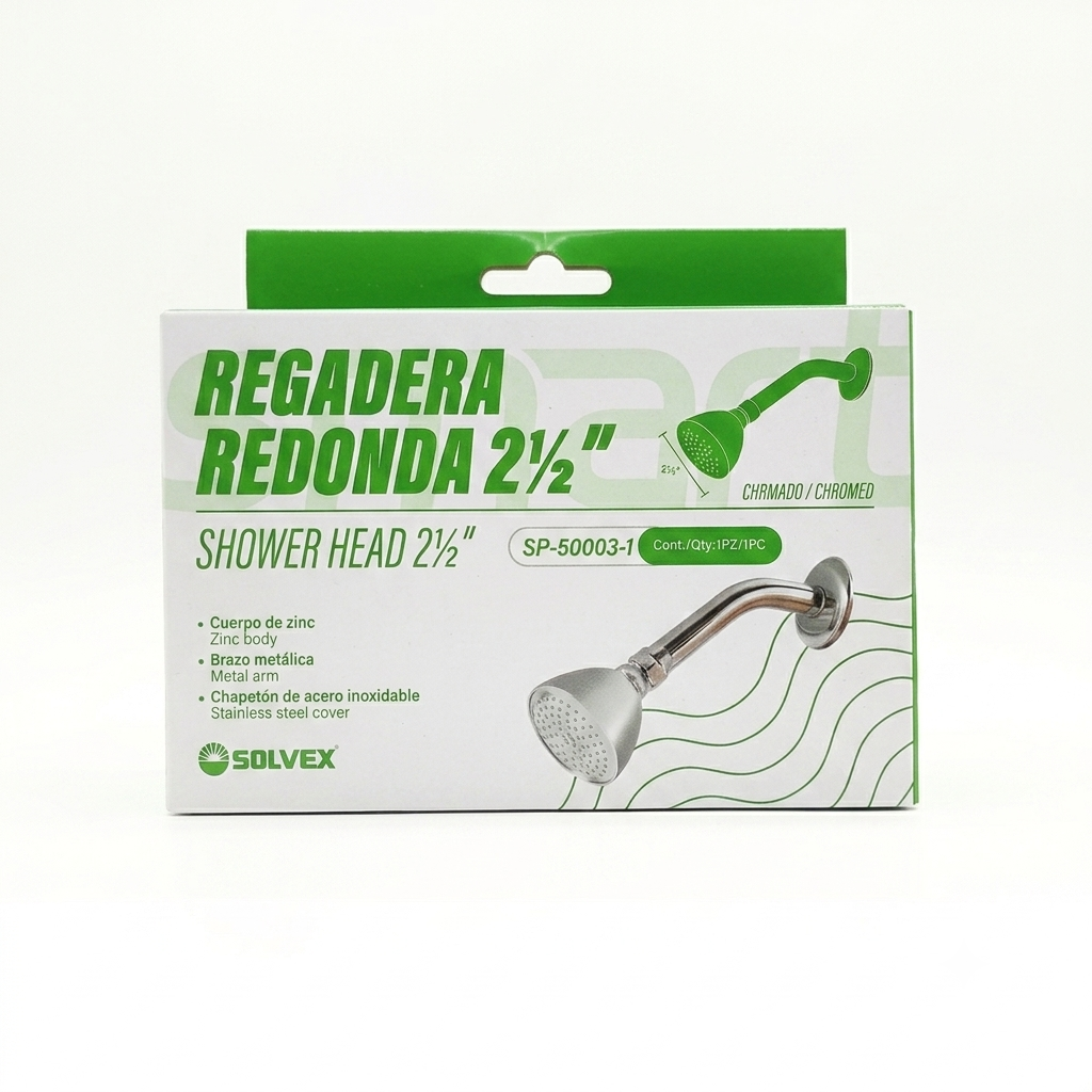 Regadera Redonda de Acero Inoxidable 2 ½" (NUEVA)