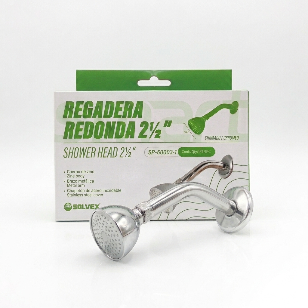 Regadera Redonda de Acero Inoxidable 2 ½" (NUEVA)