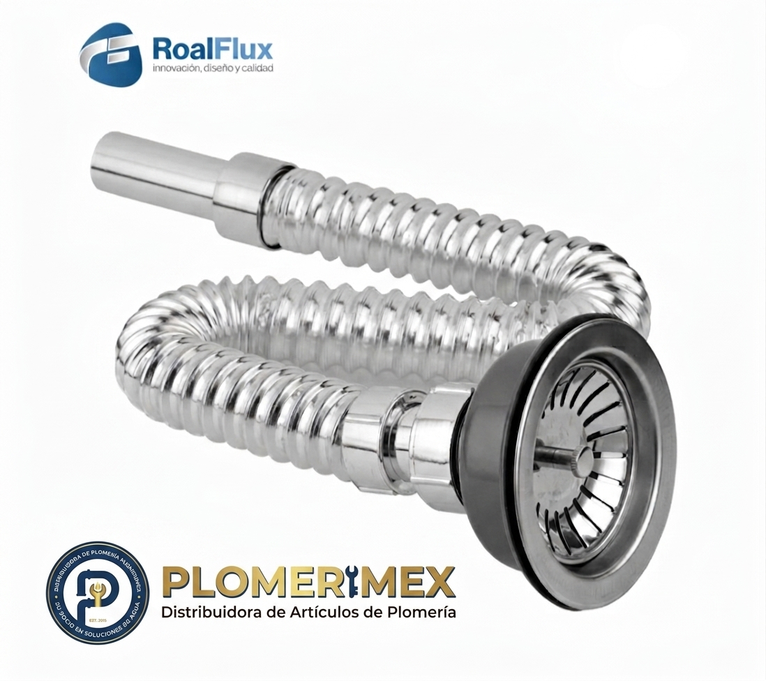 Céspol Flexible con Contra Canasta de PVC Cromado