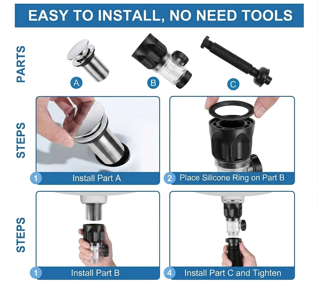 Céspol Flexible Universal con Contra Push Cromada – ¡Nuevo Modelo!