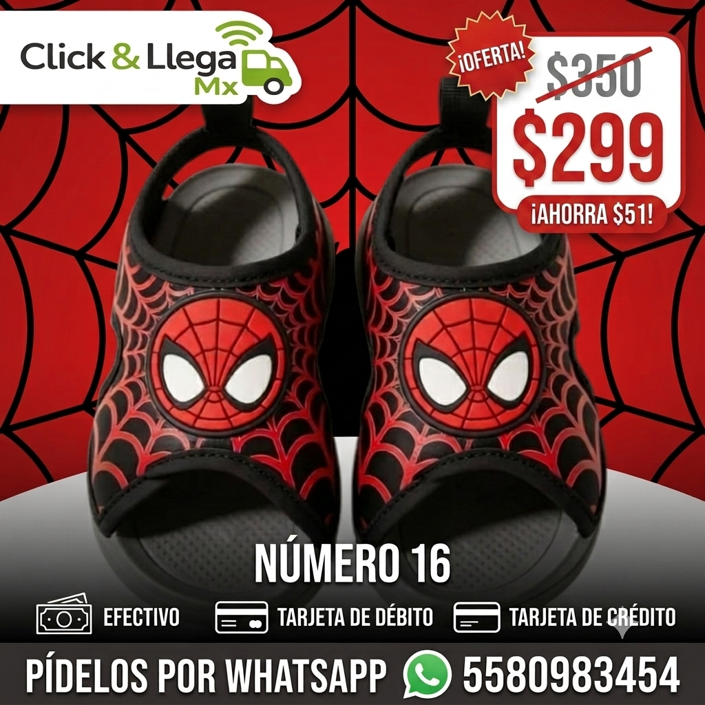 Sandalias de Spider-Man para Niño - ¡Súper Cómodas y Seguras!