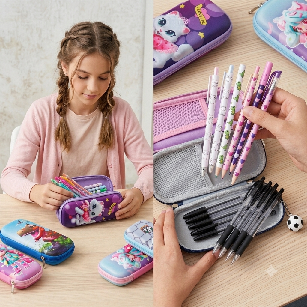 Estuches Lapiceras Escolares 3D con Cierre para Niños y Niñas - Diseños Divertidos