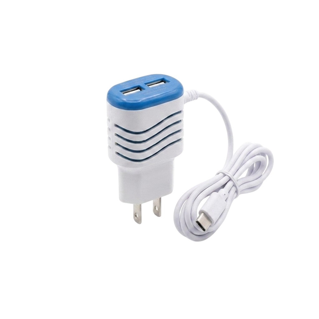 Cargador de Pared de Viaje Rápido 3.1A con Cable Micro USB Integrado + 2 Puertos USB Sumex CAR-1028