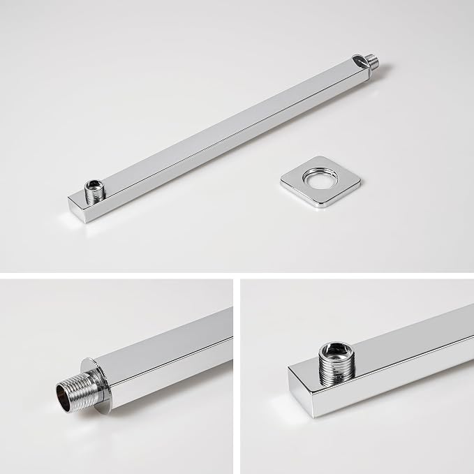 SOLVEX Brazo y Chapetón para Regadera de Acero Inoxidable, 40cm, SP-51035-2