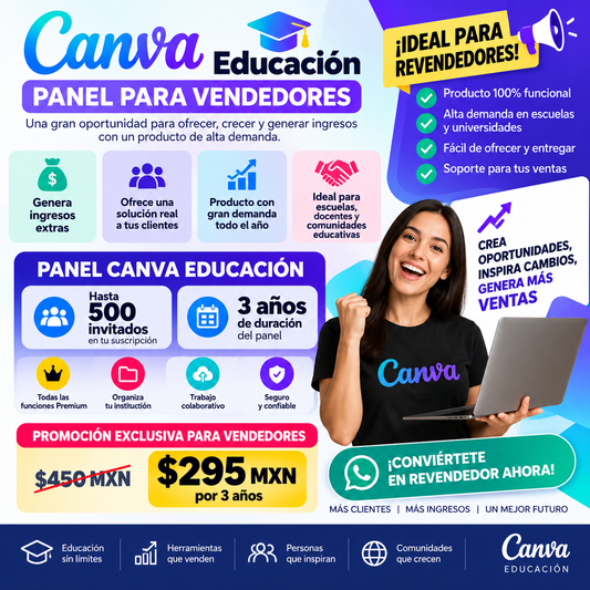 🎓 Panel Canva Educación — 3 años | Hasta 500 invitados