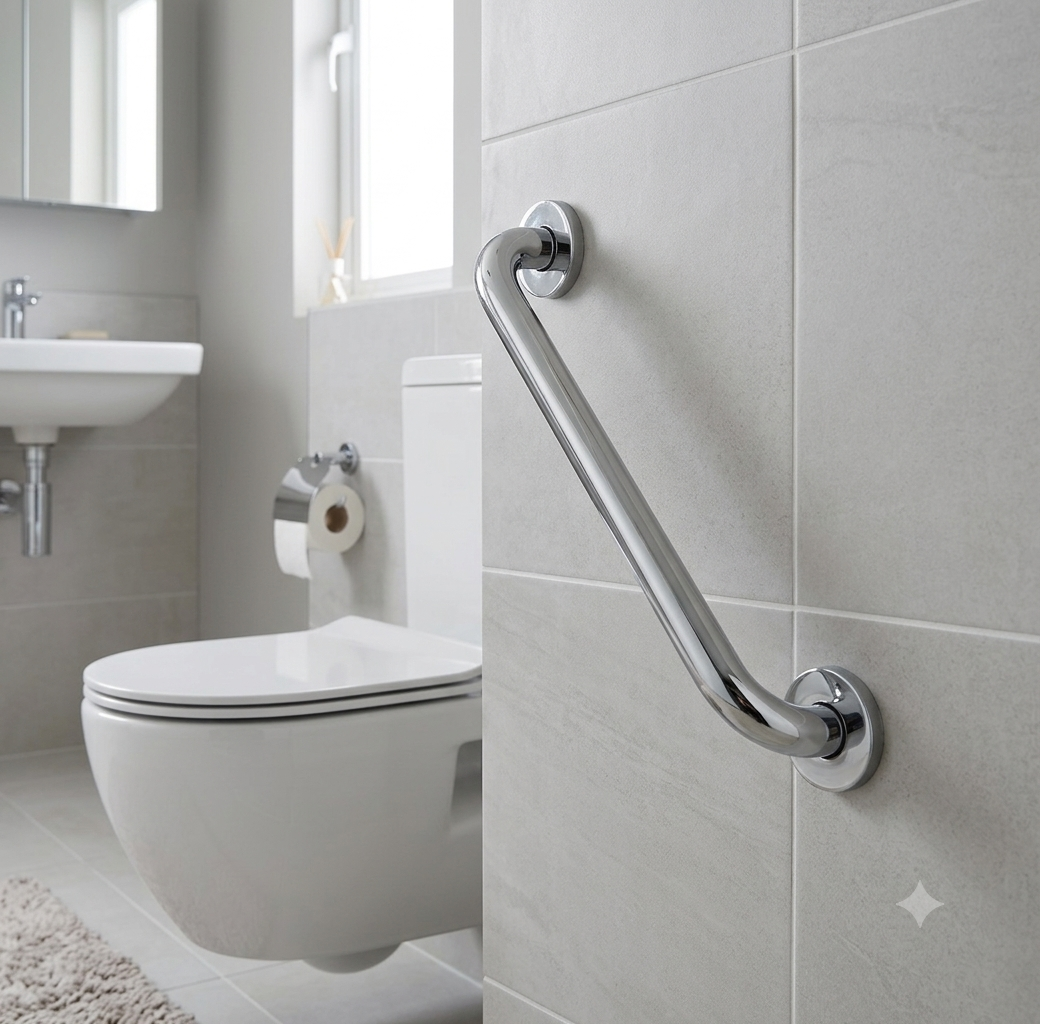 Barra de Seguridad para Baño Acero Inoxidable (30 cm) - Soporta 150 kg