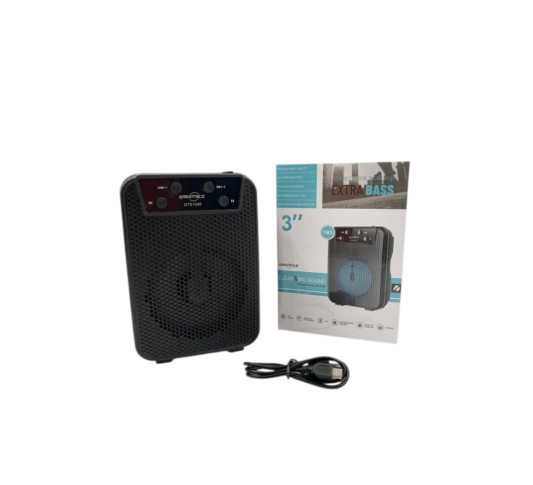 Bocina Portátil Bluetooth GREATNICE GTS-1345 de 3" con Extra Bass y TWS