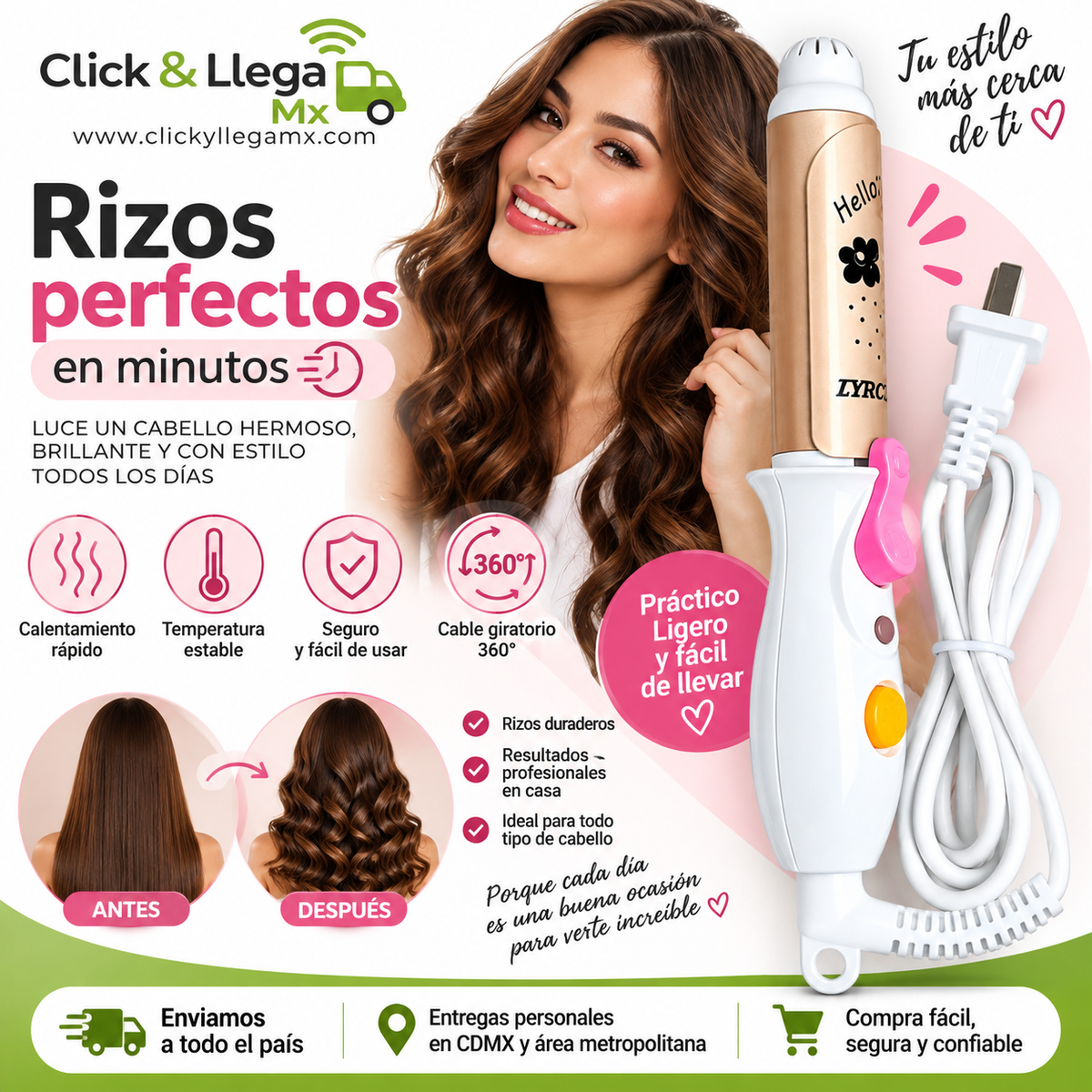 Mini Rizadora de Cabello Eléctrica Hello LYRC