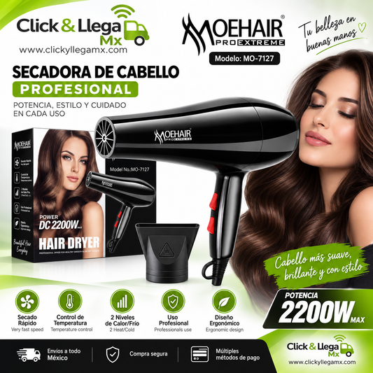 Secadora de Cabello Profesional MOEHAIR PROEXTREME 2200W – Modelo MO-7127
