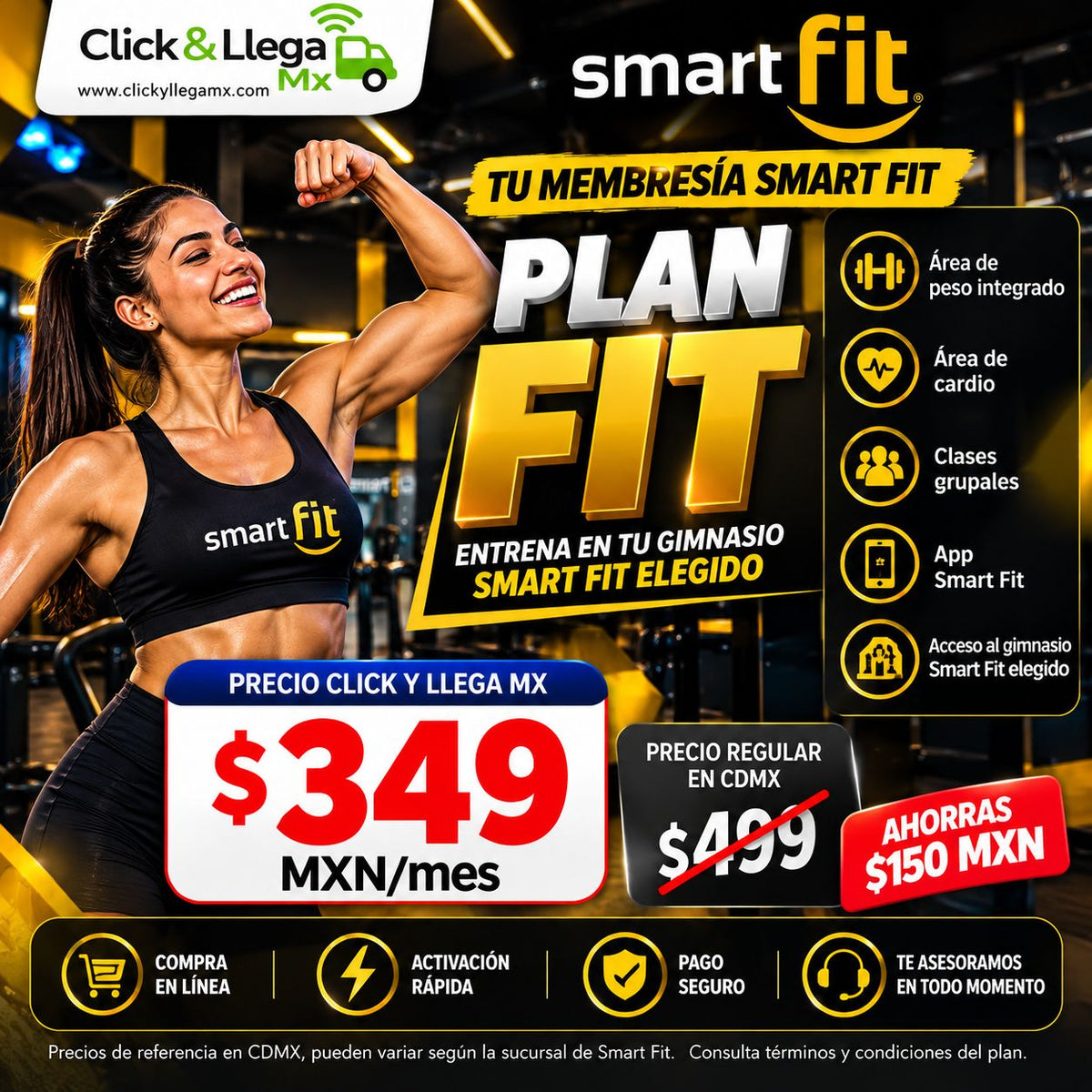 Membresías Smart Fit FIT, SMART y BLACK | Click & Llega MX
