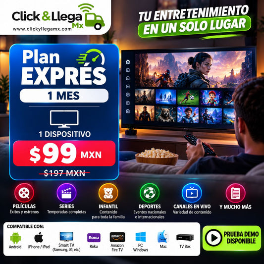 Servicio de entretenimiento digital | Click & Llega Mx