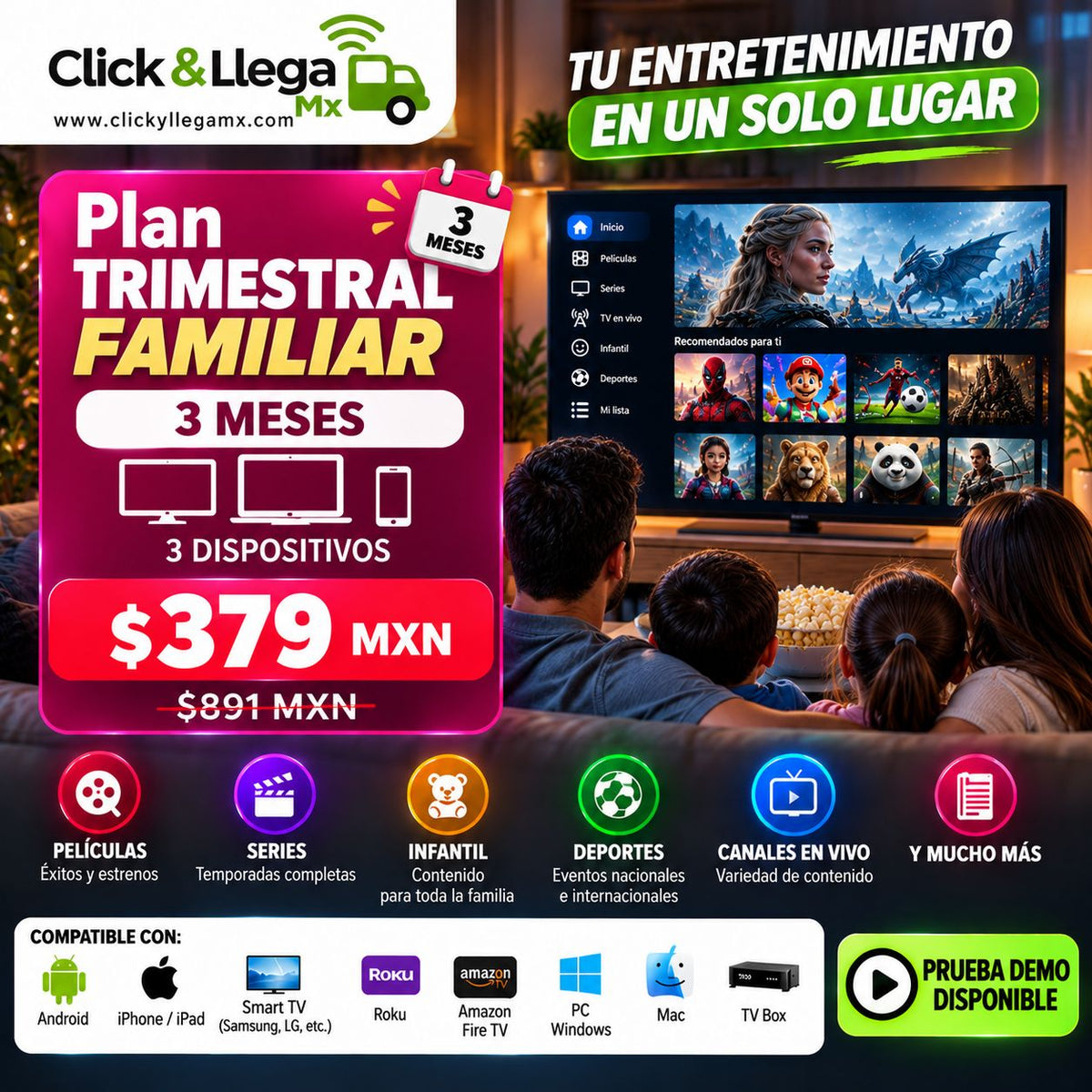 Servicio de entretenimiento digital | Click & Llega Mx