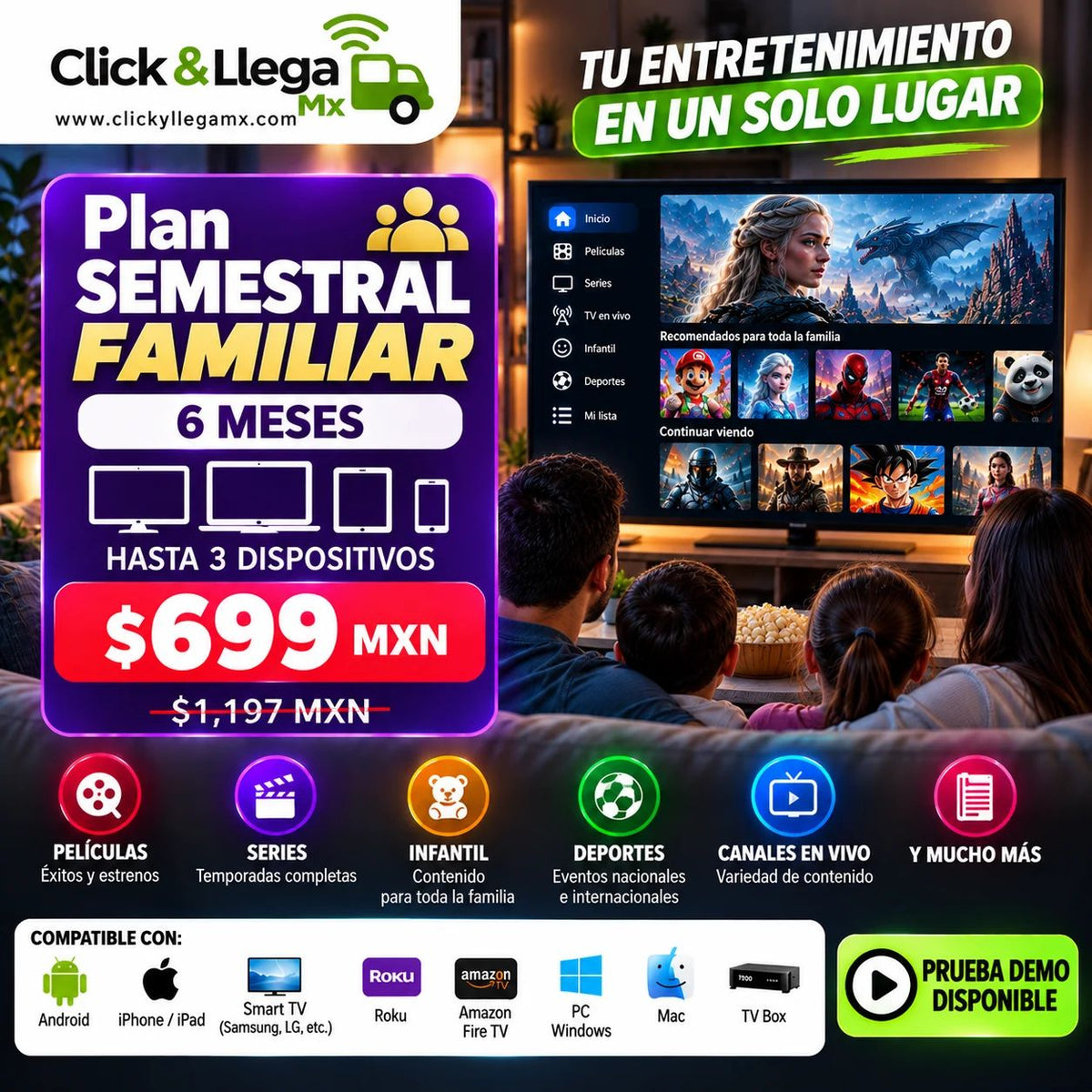 Servicio de entretenimiento digital | Click & Llega Mx