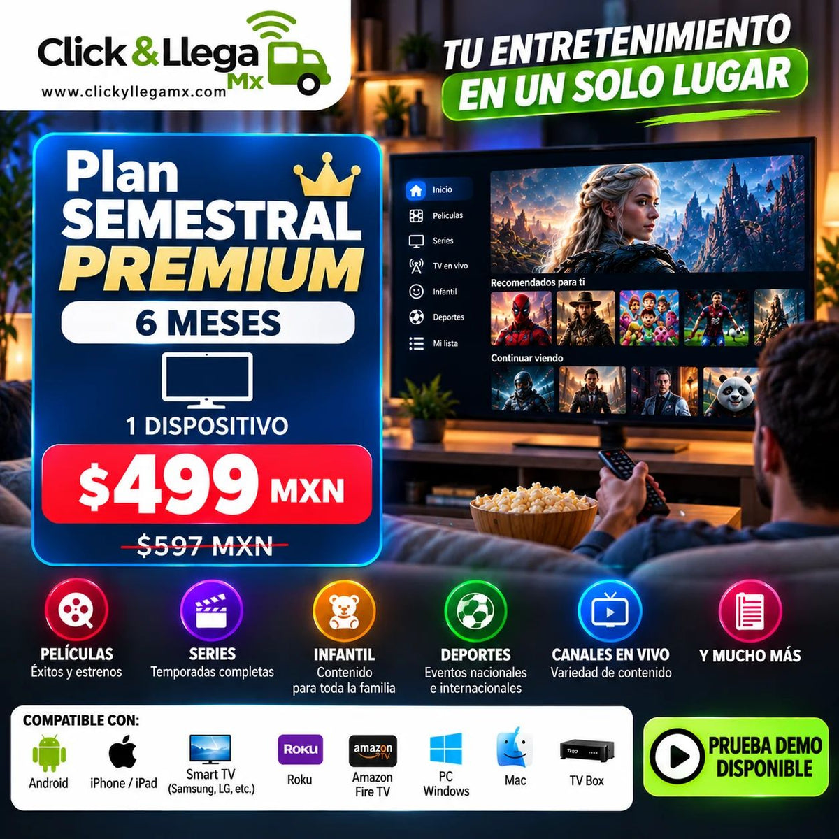 Servicio de entretenimiento digital | Click & Llega Mx