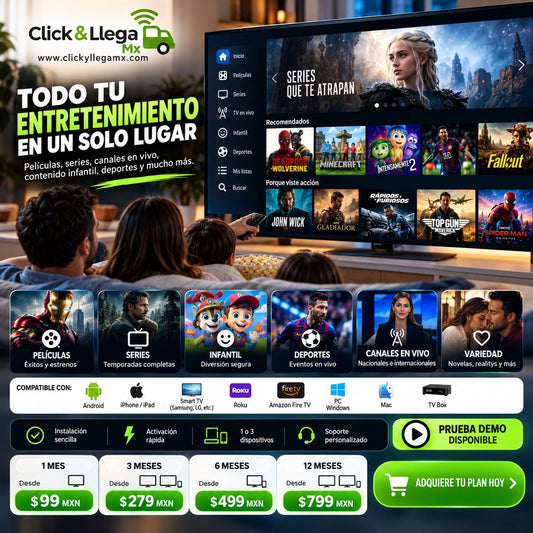 Servicio de entretenimiento digital | Click & Llega Mx