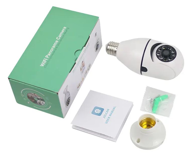 Cámara de Seguridad WiFi Tipo Foco E27 HD 1080P – Visión Nocturna, Audio Bidireccional y Visión 360°