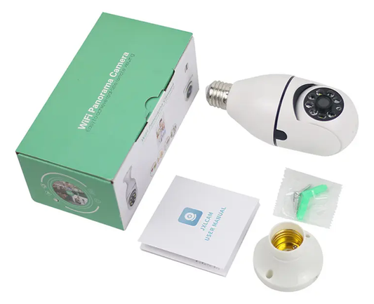Cámara de Seguridad WiFi Tipo Foco E27 HD 1080P – Visión Nocturna, Audio Bidireccional y Visión 360°