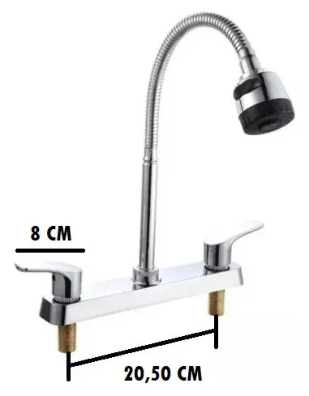 Mezcladora Para Fregadero Flexible Cromada Nueva Maxims