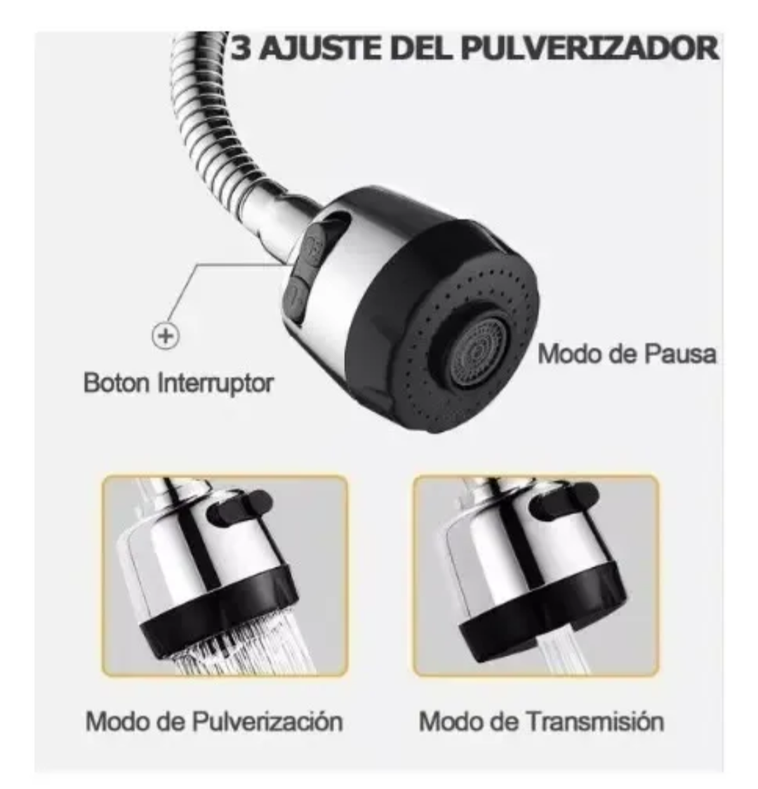 Mezcladora Para Fregadero Flexible Cromada Nueva Maxims