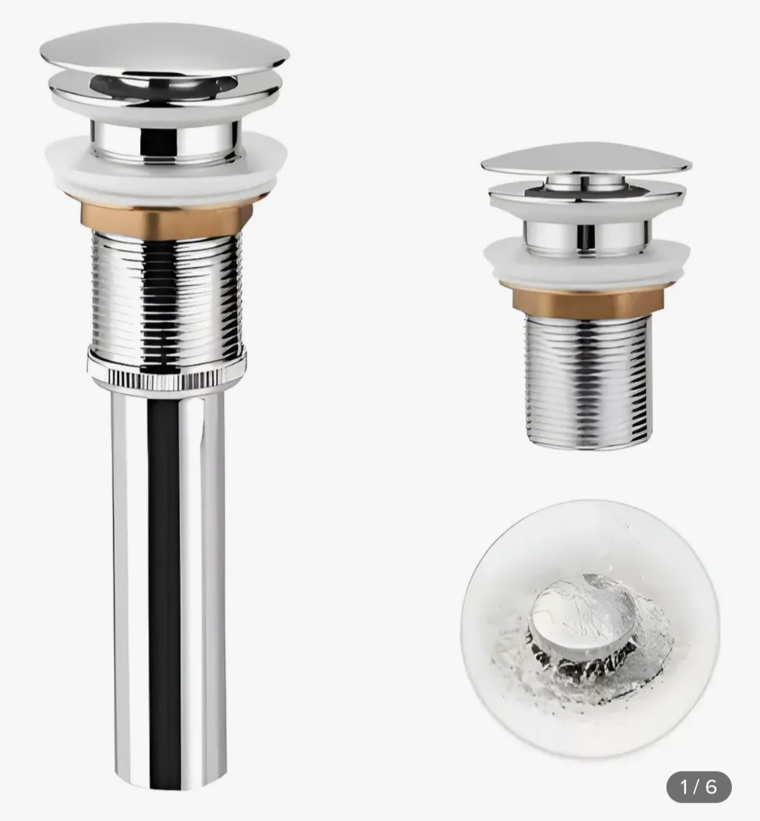 Céspol Metálico De Bote Para Lavabo Y Ovalín (Nuevo)