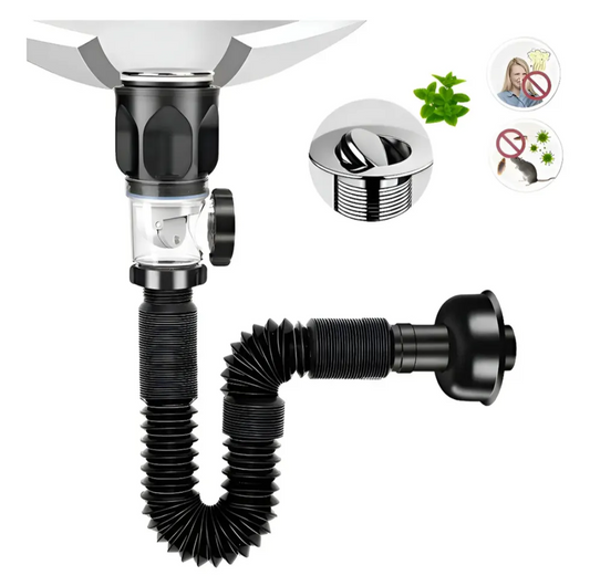 Contra para Lavabo con Tapon de Moneda y Céspol Flexible - Sifón – ¡Nueva!
