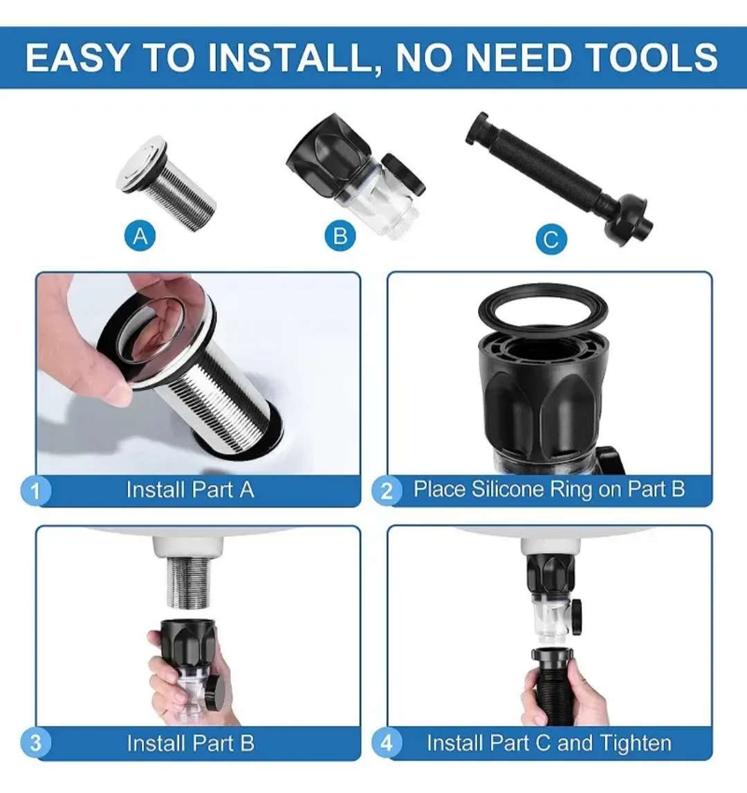 Contra para Lavabo con Tapon de Moneda y Céspol Flexible - Sifón – ¡Nueva!