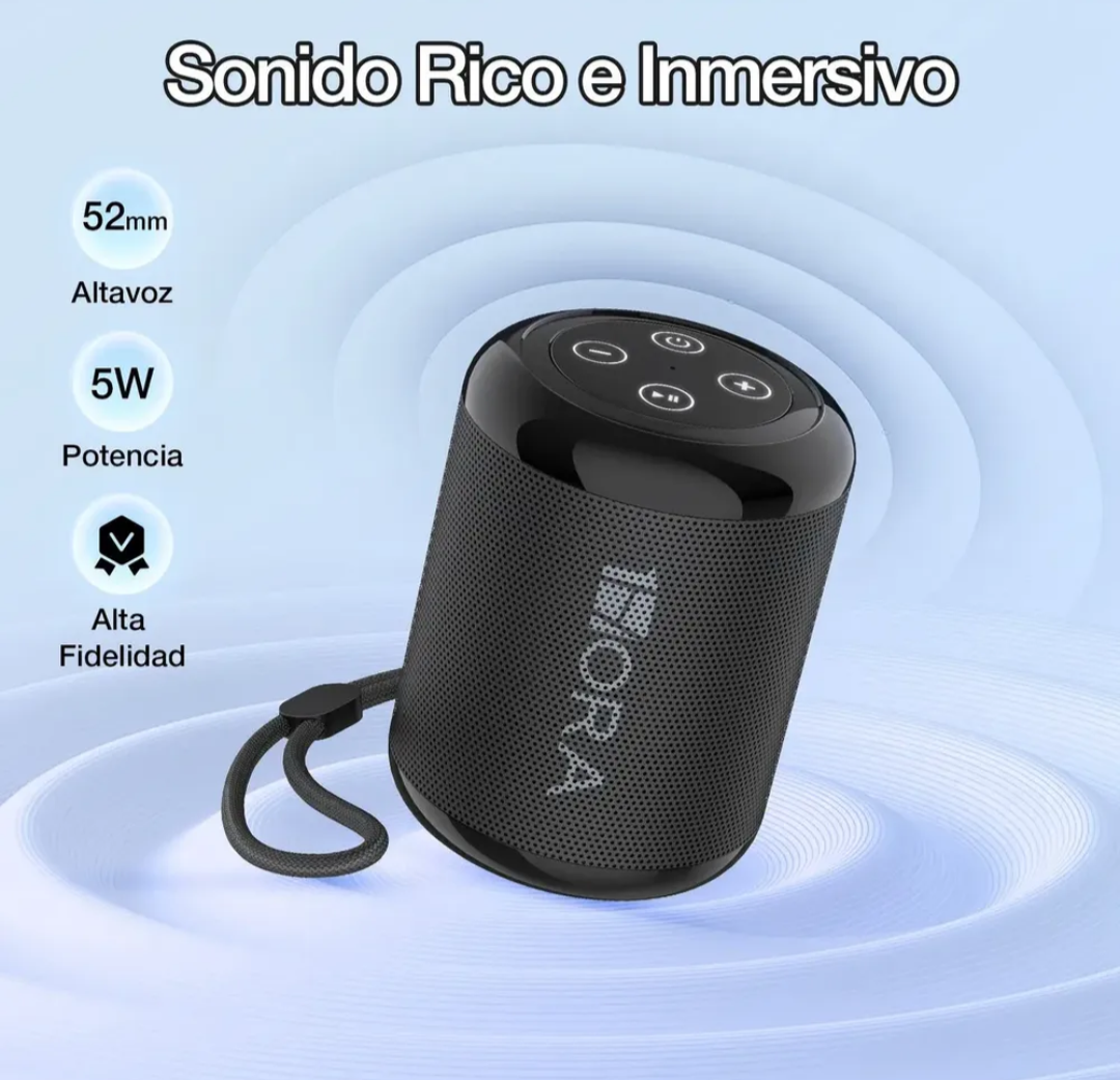 Bocina Inalámbrica Portátil 1HORA – Diseño Compacto con Correa