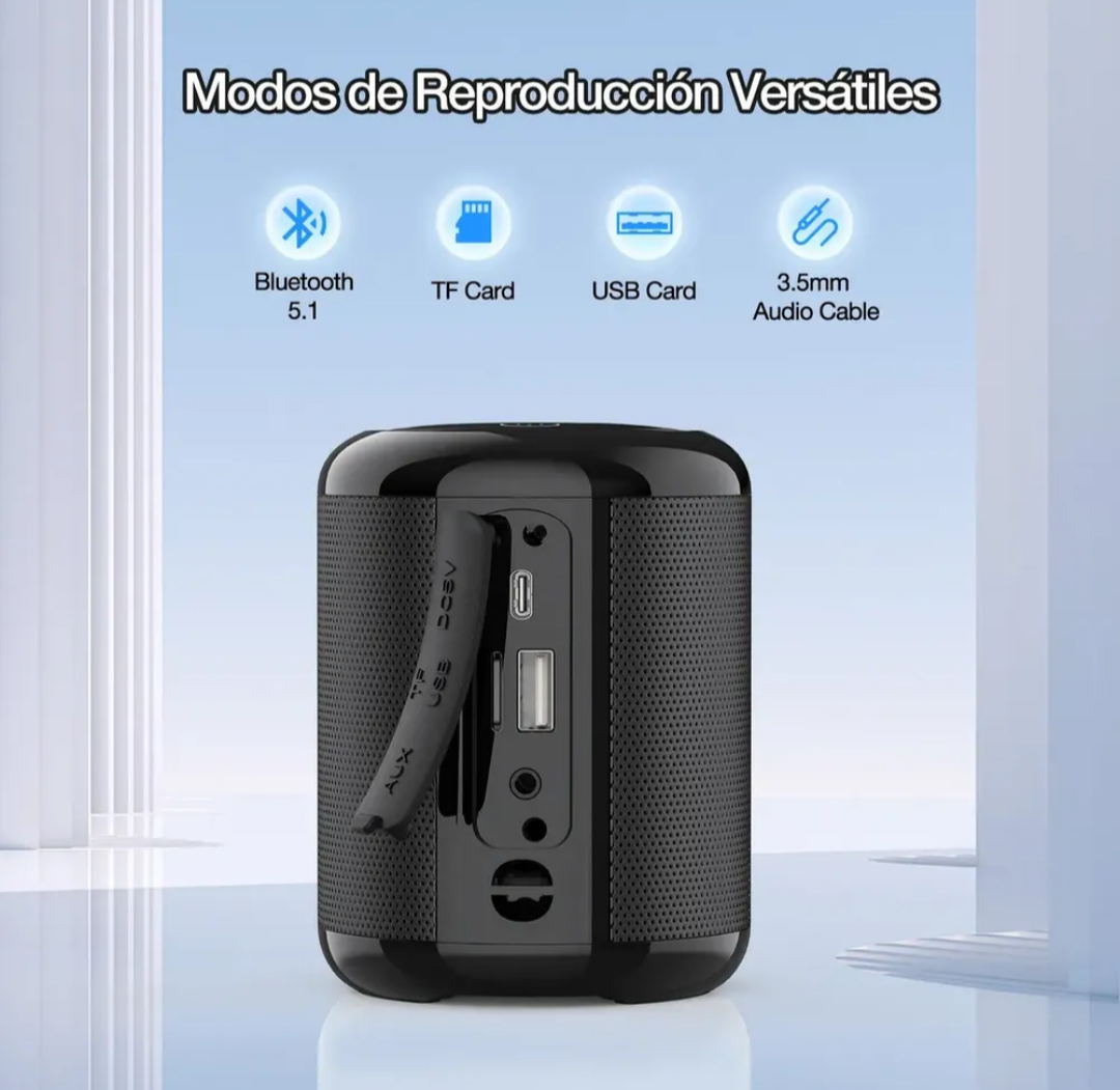 Bocina Inalámbrica Portátil 1HORA – Diseño Compacto con Correa