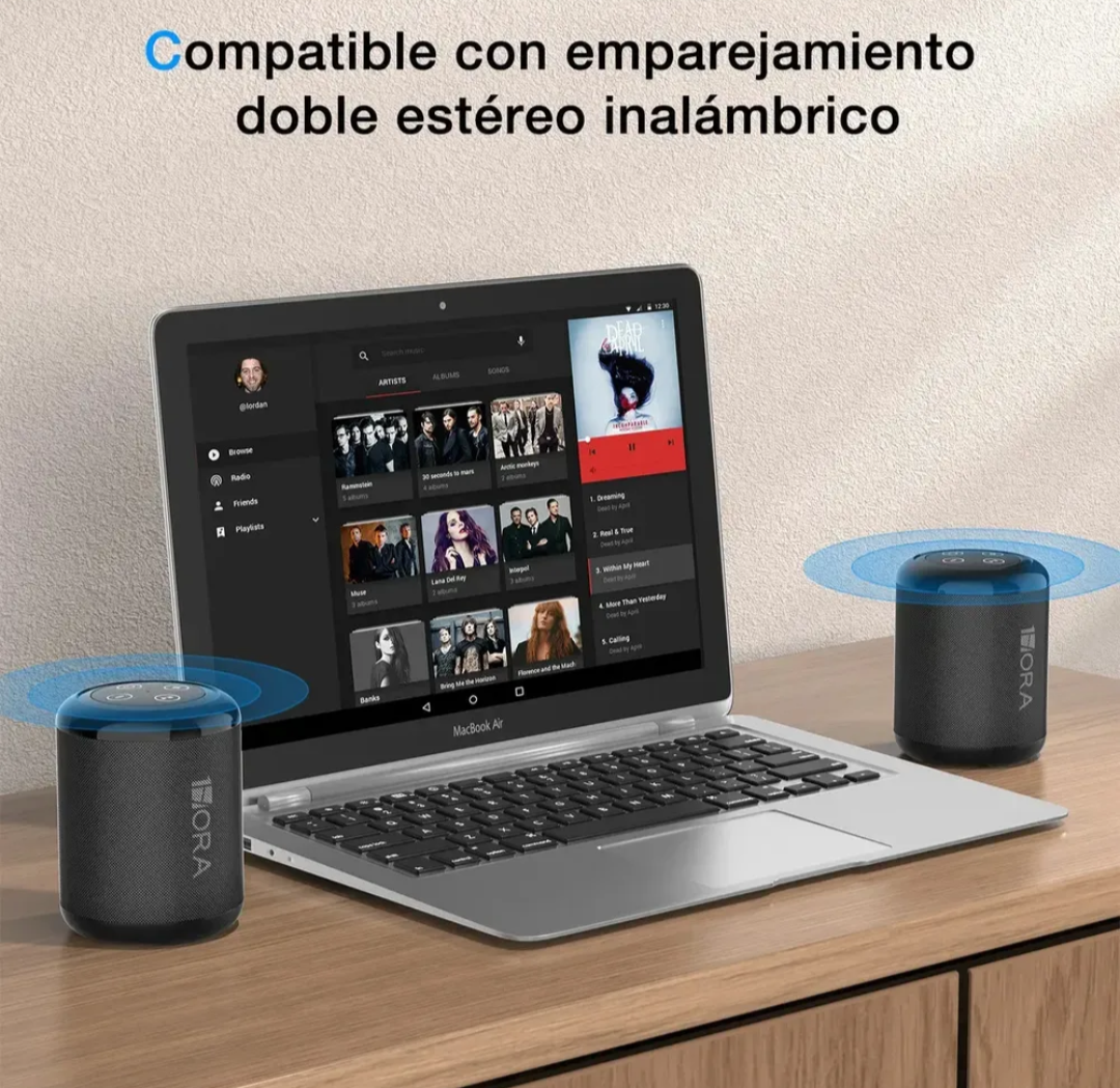 Bocina Inalámbrica Portátil 1HORA – Diseño Compacto con Correa
