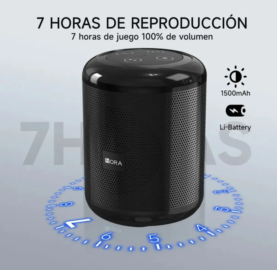 Bocina Inalámbrica Portátil 1HORA – Diseño Compacto con Correa