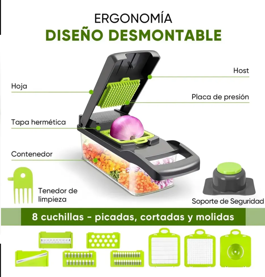 Cortador y Picador de Verduras Multifuncional 11 en 1