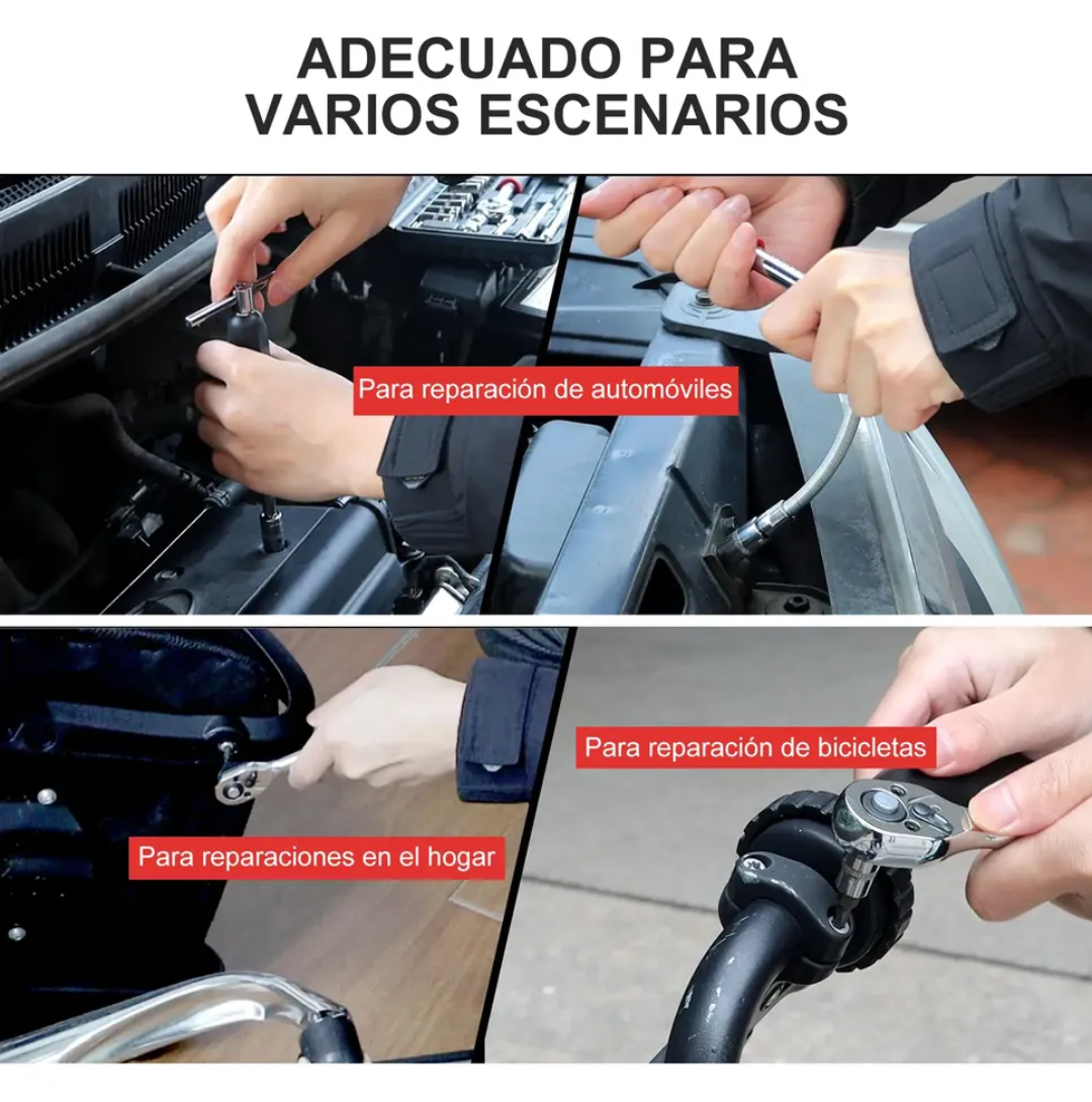 Set de Herramientas y Dados Multiusos de 40+ Piezas en Estuche Rojo