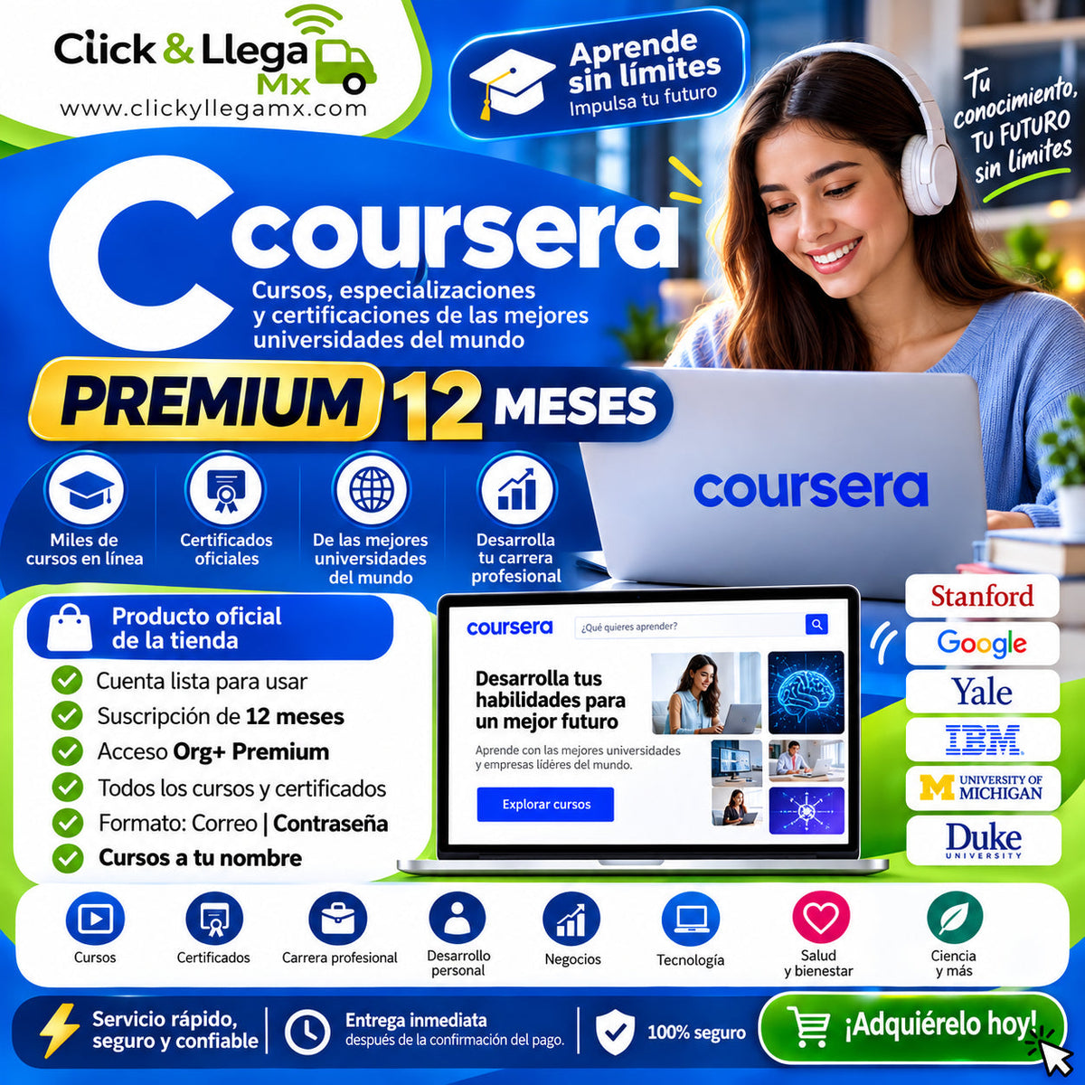 Coursera Premium – 12 meses